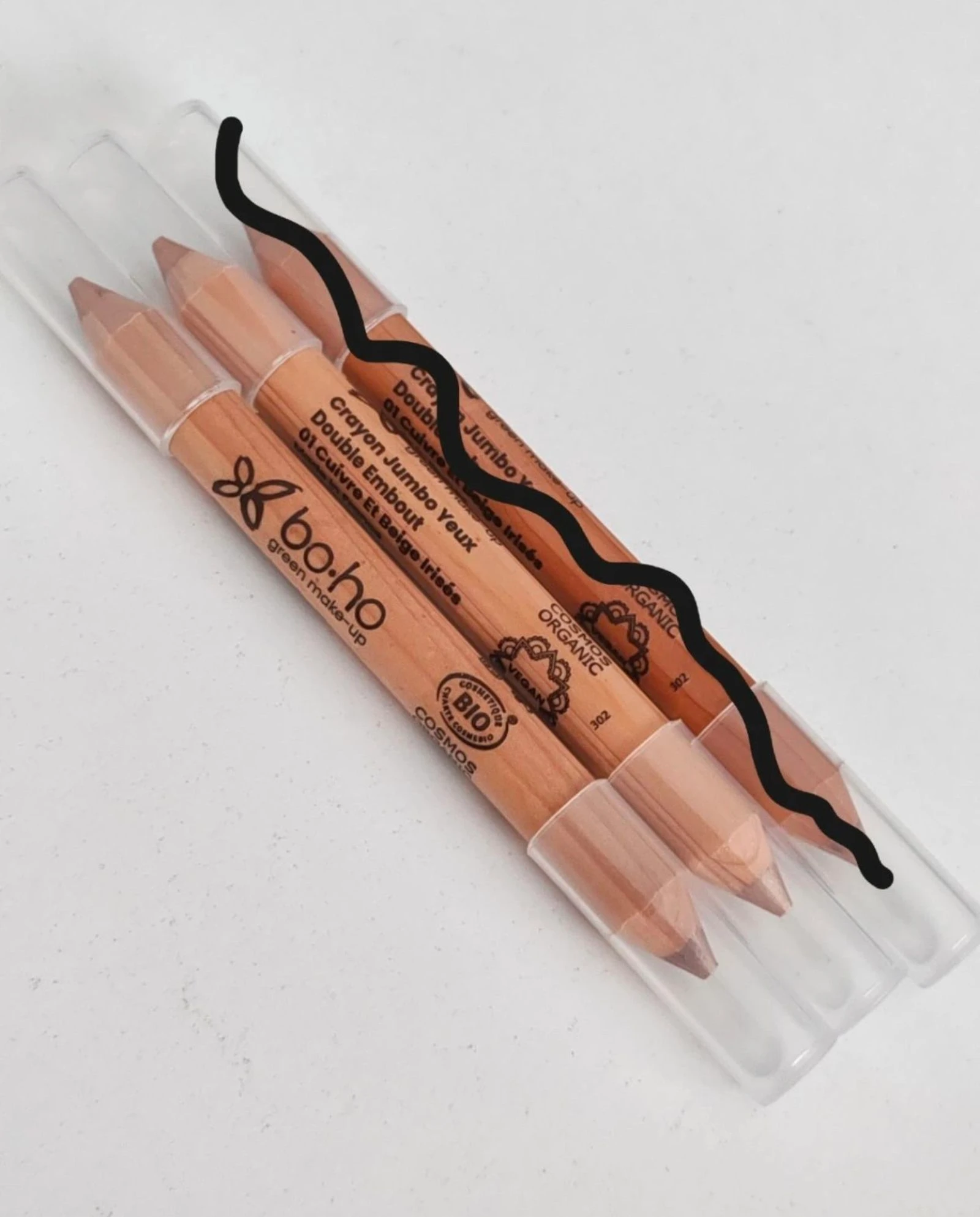 Bo-ho crayon duo cuivre et beige irisé